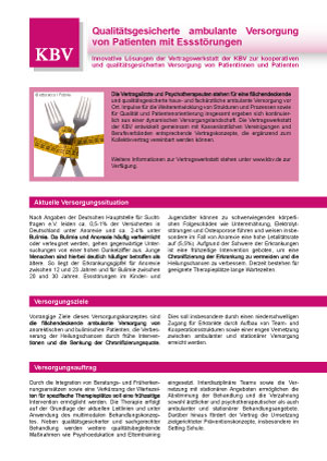 Infoblatt Essstörungen: Qualitätsgesicherte ambulante Versorgung