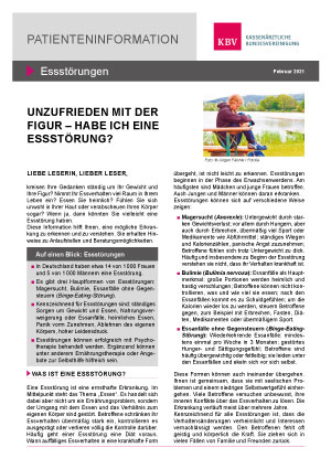 Flyer - Unzufrieden mit der Figur - habe ich eine Essstörung? Flyer: Unzufrieden mit der Figur – habe ich eine Essstörung?