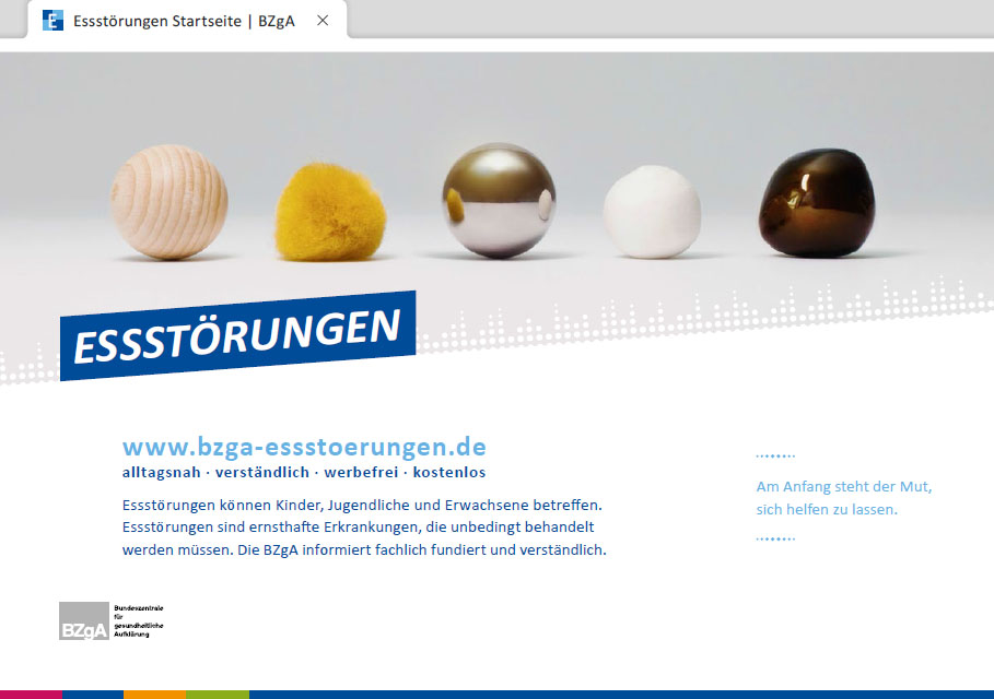 Infokarte: Essstörungen – Angebote des Bundesinstituts für Öffentliche Gesundheit (BIÖG) Infokarte Essstörungen