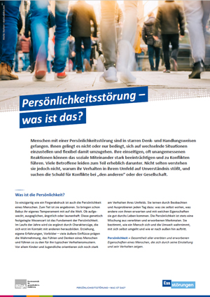 Vorschaubild Themenblatt Persönlichkeitsstörung Vorschaubild Themenblatt Persönlichkeitsstörung