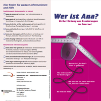 Flyer "Wer ist ANA? Verherrlichung von Essstörungen im Internet" Flyer Wer ist Ana? Verherrlichung von Essstörungen im Internet
